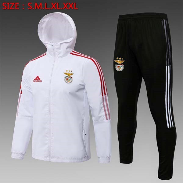 Windjacke Benfica Komplett Set 2022 Weiß Schwarz